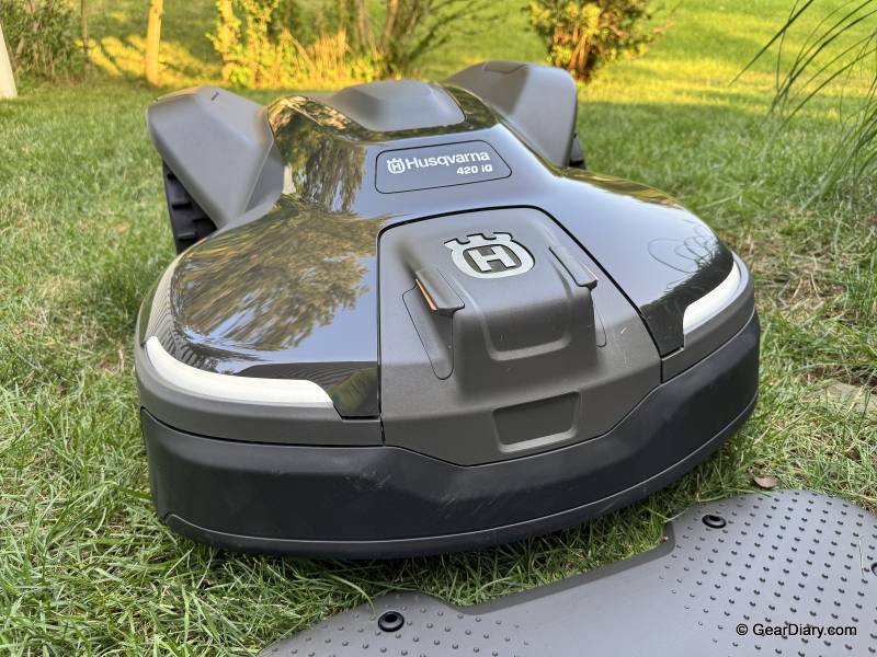 Husqvarna Automower 420 iQ Review: The Safe Bet in Robotic Mowing 27 Husqvarna Automower 420 iQ front view