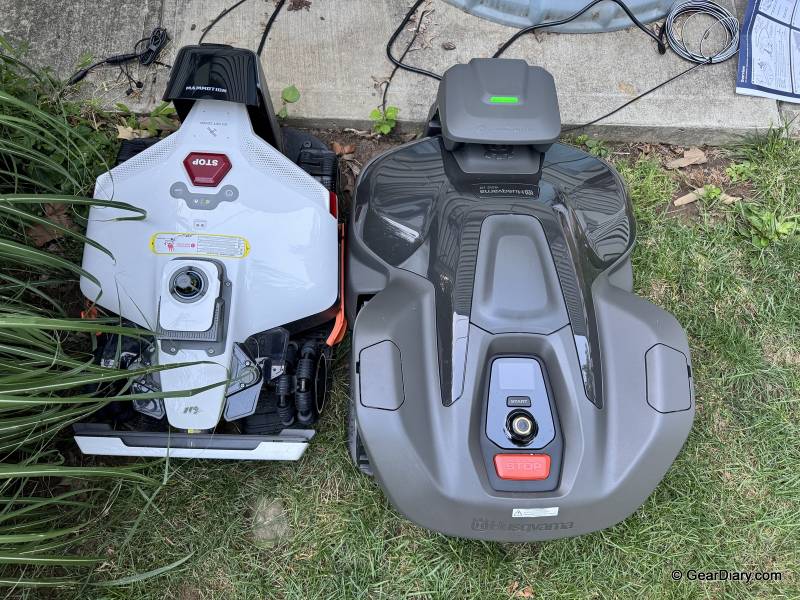 Husqvarna Automower 420 iQ Review: The Safe Bet in Robotic Mowing 26 Husqvarna Automower 420 iQ next to Mammotion mower