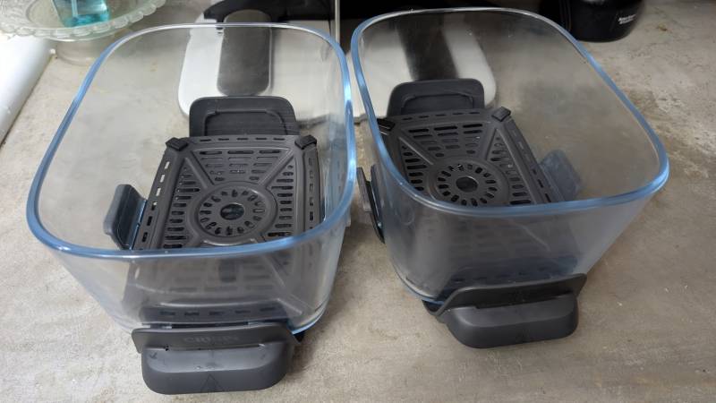 Ninja Crispi DualZone Dual Basket Glass Air Fryer Review: Double the Cooking, without the Coated Baskets 2 Ninja Crispi DualZone bowls
