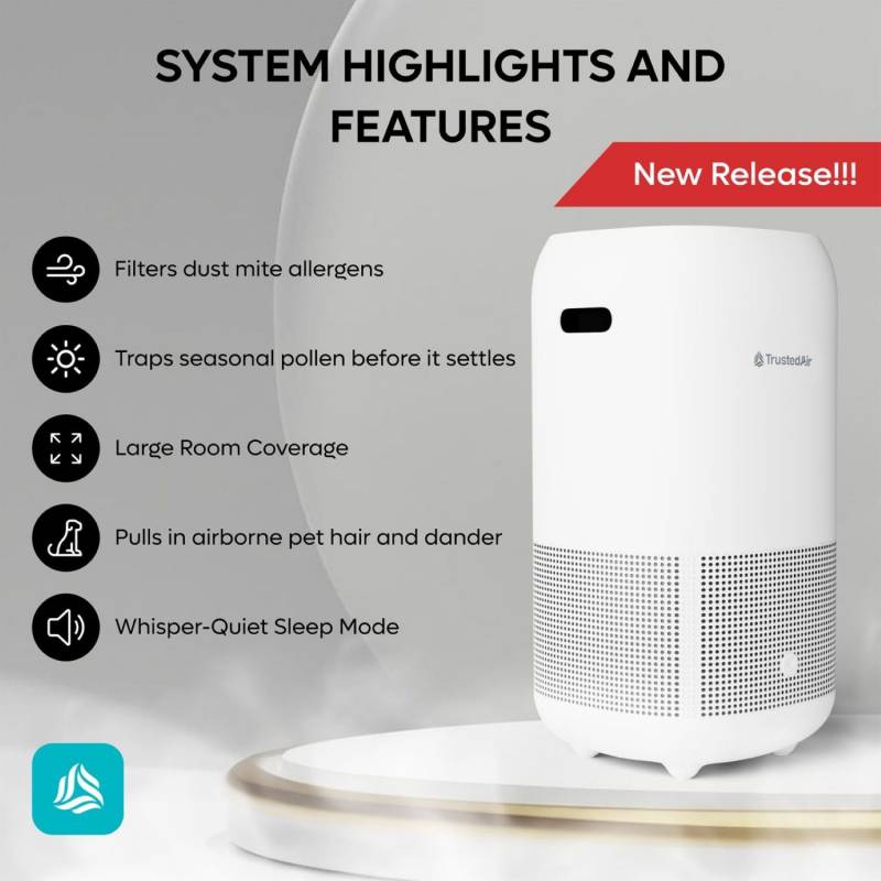 The TrustedAir TruFlow Smart HEPA Air Purifier Monitors Indoor Air and Adjusts Itself 6 TrustedAir TruFlow Smart HEPA Air Purifier