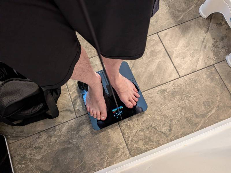 Wyze Scale BodyScan Review: Tracking Health Data Made Easy 9 Standing on the Wyze Scale BodyScan
