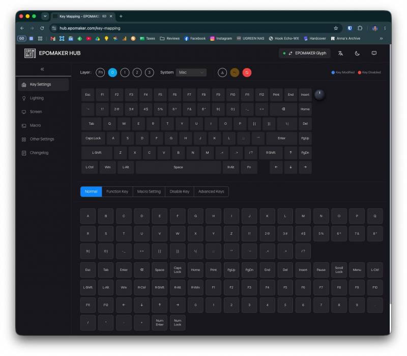 EPOMAKER Glyph Keyboard Review: A Mechanical Keyboard with Retro Typewriter Vibes 16 Web based keyboard customizer