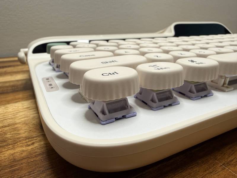 EPOMAKER Glyph Keyboard Review: A Mechanical Keyboard with Retro Typewriter Vibes 11 EPOMAKER Glyph keyboard close-up of keycaps/switches