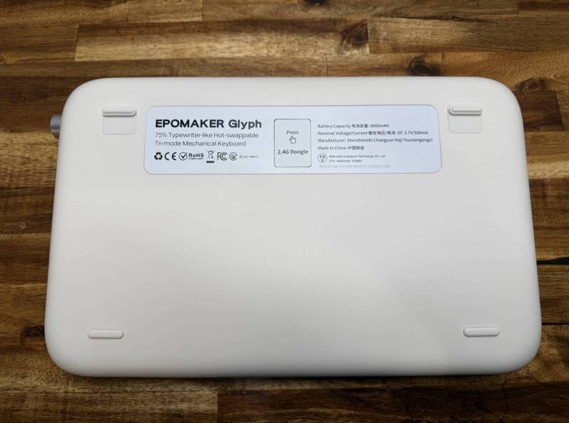EPOMAKER Glyph Keyboard Review: A Mechanical Keyboard with Retro Typewriter Vibes 7 EPOMAKER Glyph keyboard bottom view