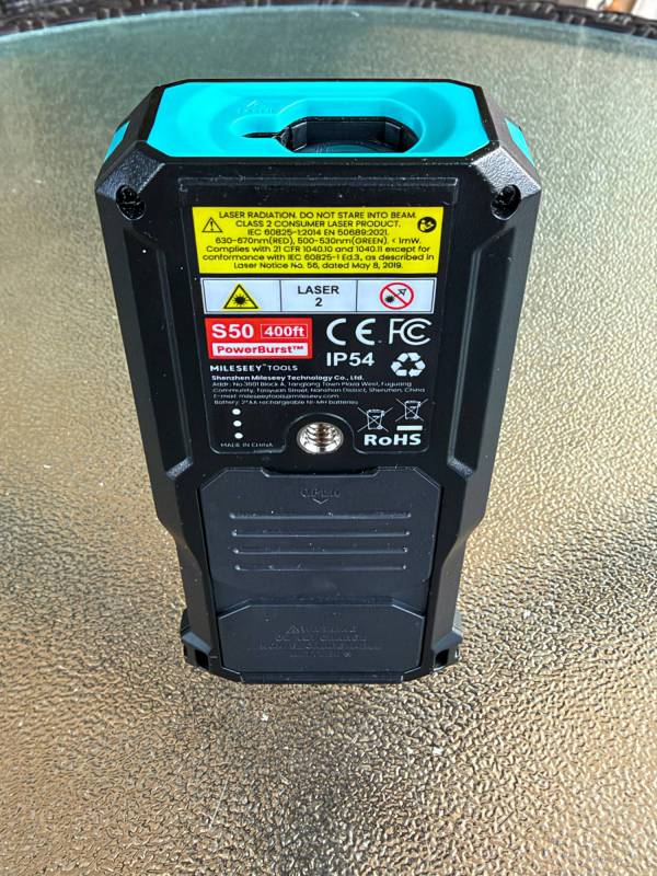 Mileseey S50C with Camera and Mileseey S50 Green-Beam Laser Measures Review: Ditch the Tape Measure and Get Seriously Precise 6 Mileseey S50 underside