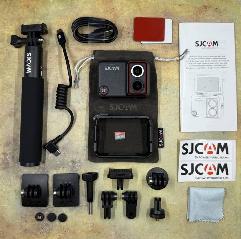 SJCAM SJ30 8K Dual-Lens Action Camera Review: Can It Compete with the Big Boys? 2 Everything included with the SJCAM SJ30 action camera