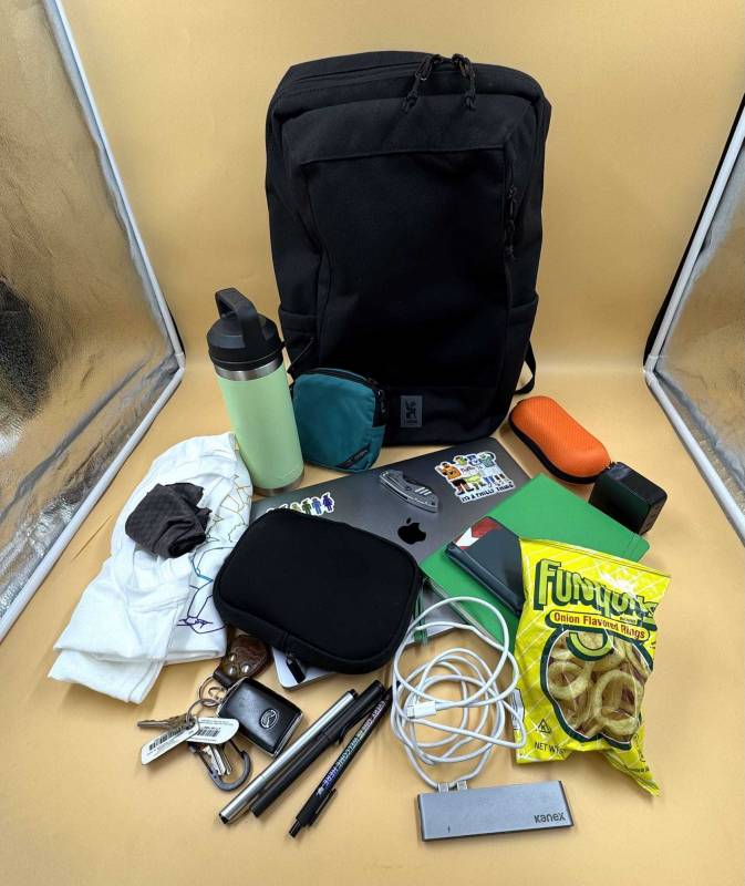 Chrome Industries Recruit 22L Pack Review: A Tough, Nimble Day Tripper That's Easy to Live With! 33 Contents carried in the Chrome Industries Recruit 22L Pack