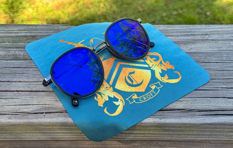 GUNNAR Tomb Raider Croft Glasses Review: Prescription Sunglasses That Finally Made Me Ditch the Clip-Ons 4 GUNNAR Tomb Raider Croft eyeglasses and microfiber cleaning cloth