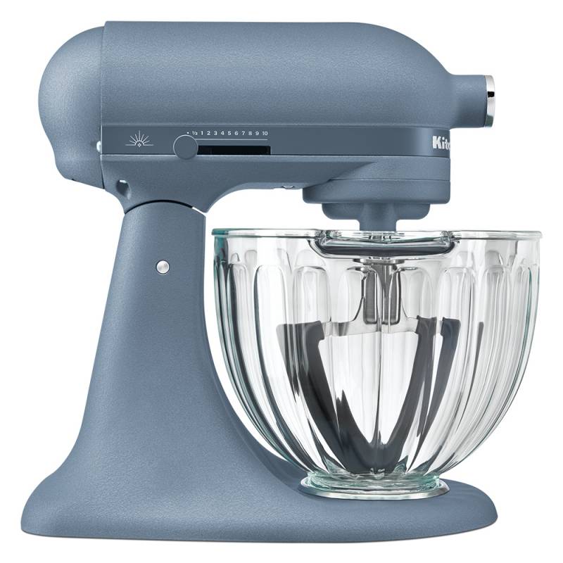 KitchenAid Design Series Luminaire Lights Up the Countertop with an Illuminated Glass Bowl and Blue Peppercorn Style 5 KitchenAid Design Series Luminaire Stand Mixer