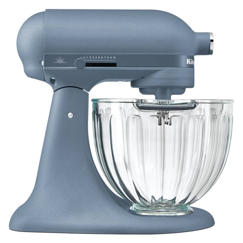 KitchenAid Design Series Luminaire Lights Up the Countertop with an Illuminated Glass Bowl and Blue Peppercorn Style 2 KitchenAid Design Series Luminaire Stand Mixer