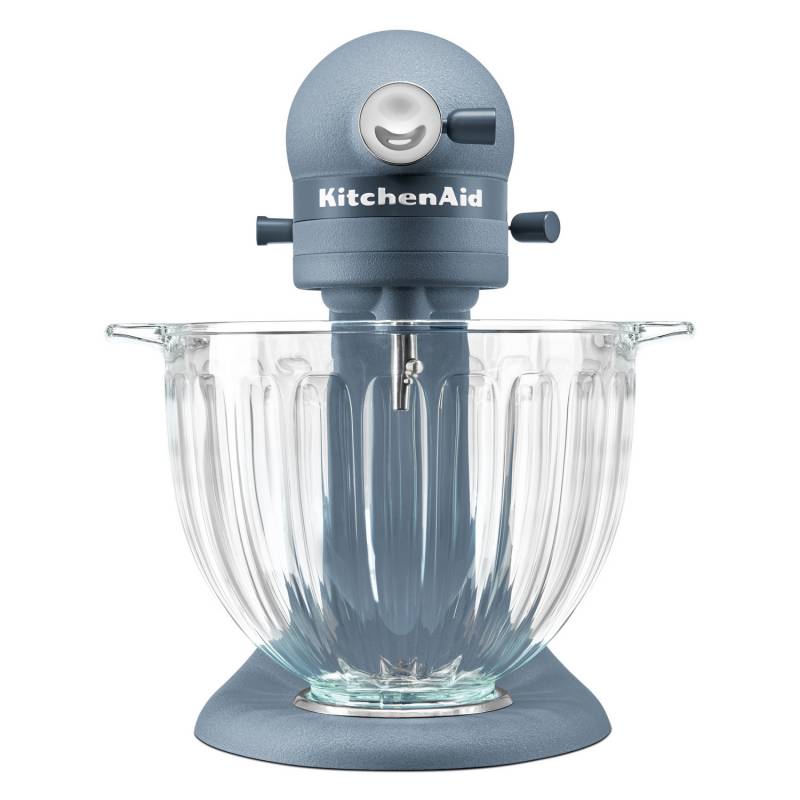 KitchenAid Design Series Luminaire Lights Up the Countertop with an Illuminated Glass Bowl and Blue Peppercorn Style 4 KitchenAid Design Series Luminaire Stand Mixer