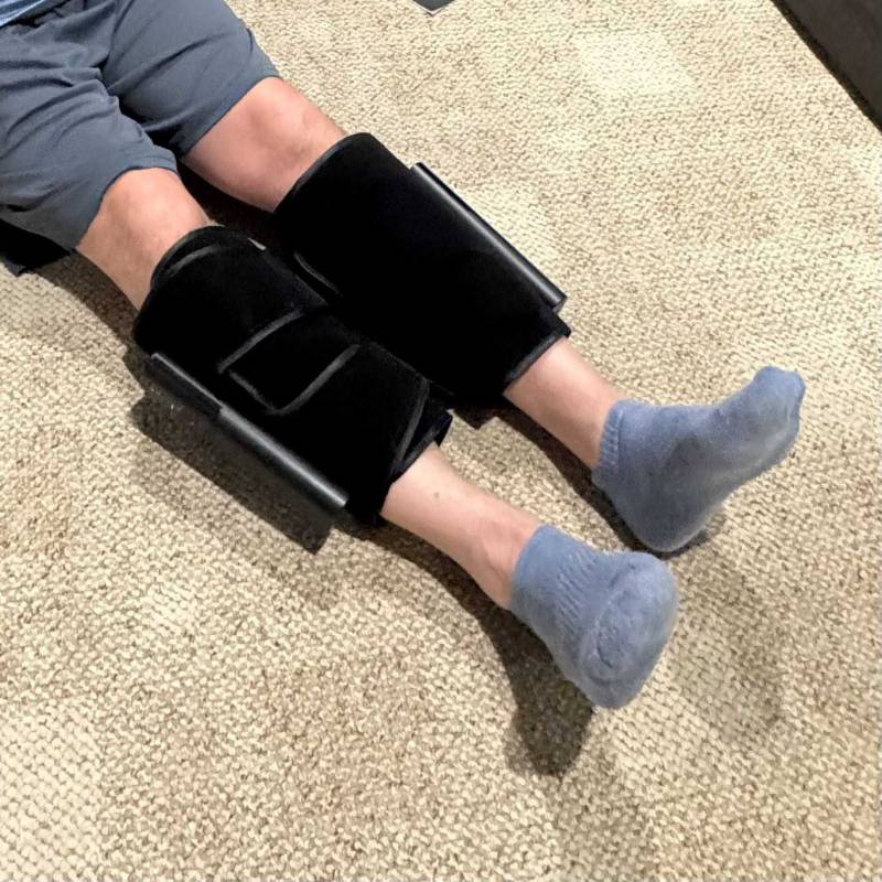NekTeck Airflow Go Cordless Air Compression Calf and Leg Massager Review: Portable, Powerful and Easy to Use! 14 NekTeck Airflow Go Cordless Air Compression Calf and Leg Massager on both legs