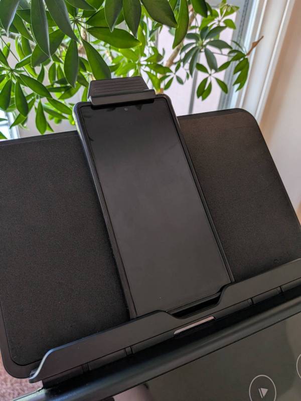UREVO FoldiMix 5L Smart Treadmill Review: A Great Portable Treadmill That Packs Away Easily 13 Phone grip on the UREVO FoldiMix 5L Smart Treadmill