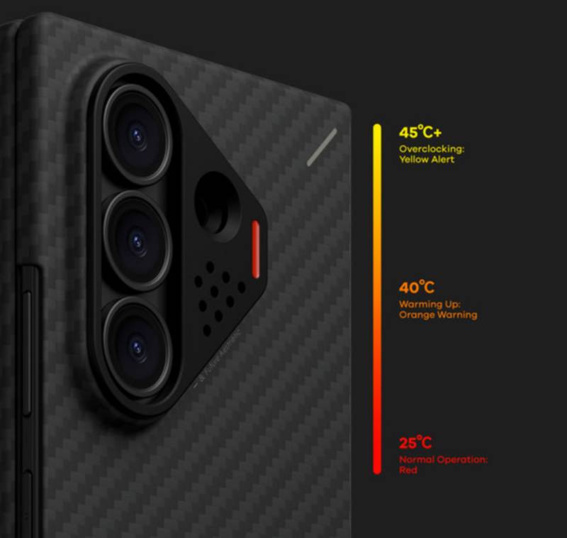 Aulumu SF8 Ultra-Slim Aramid Fiber Case for Samsung Galaxy Z Fold8 Review: A Great Thin Option for One of the Thinnest Foldables 15 Thermal indicator on the Aulumu SF8 Ultra-Slim Aramid Fiber Case for Samsung Galaxy Z Fold8 Series