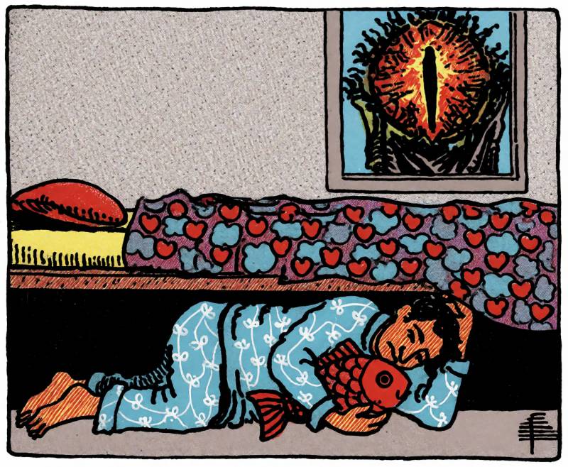 VPN: Verified Probably Not Necessary, but Here’s When It Actually Is 2 A man hides under his bed while the eye of Sauron looks in his bedroom window.