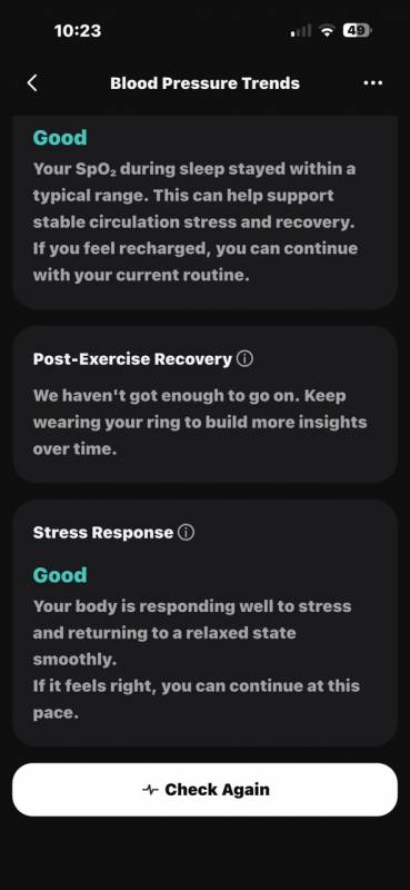 RingConn Gen 3 Smart Ring Review: The Smart Ring for People Who’d Rather Skip the Smartwatch 36 RingConn blood pressure stats