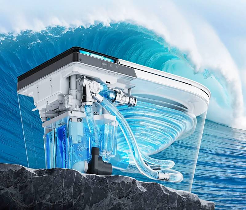 Horow X70 Smart Toilet Review: It’s Far Smarter Than an Average Toilet 12 Horow X70 Smart Toilet flushing graphic (simulated)