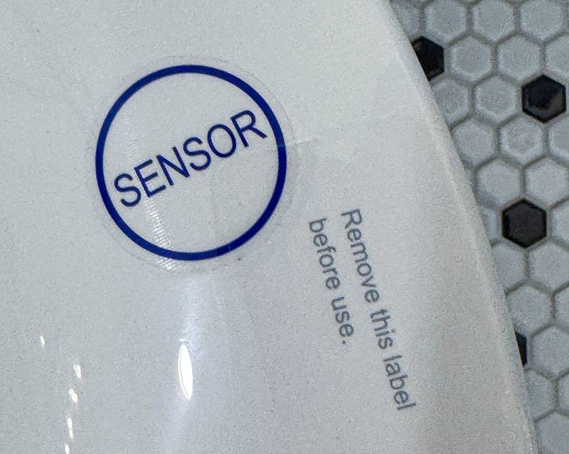 Horow X70 Smart Toilet Review: It’s Far Smarter Than an Average Toilet 13 Horow X70 Smart Toilet sensor sticker