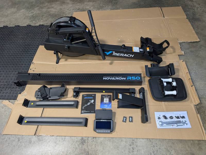 Merach NovaRow R50 Pro Air Rower Review: A Real Concept2 Alternative 3 Unboxing the Merach NovaRow R50 Pro