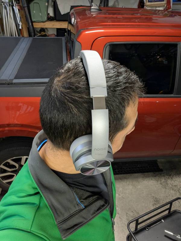 Noise Master Buds Max Review: Big Sound, 60-Hour Battery Life, and One Feature You'll Wish Every Headphone Had 22 The author wearing the Noise Master Buds Max