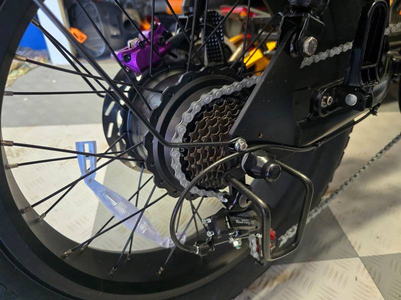 Shimano gear system on the Talonebike Talon T787 Patriot Limited Edition Dual Motor Ebike