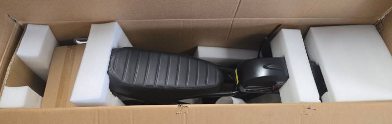 Talonebike Talon T787 Patriot Limited Edition Dual Motor Ebike inside the shipping box