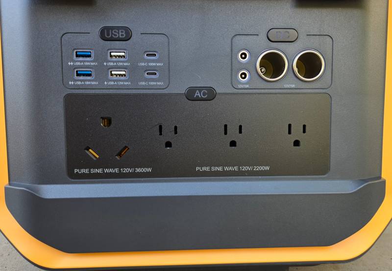 VTOMAN FlashSpeed Pro 3600 Portable Power Station Review: Great Value and Performance, but Calling It Portable Might Be a Stretch 4 Ports on the VTOMAN FlashSpeed Pro 3600 Portable Power Station