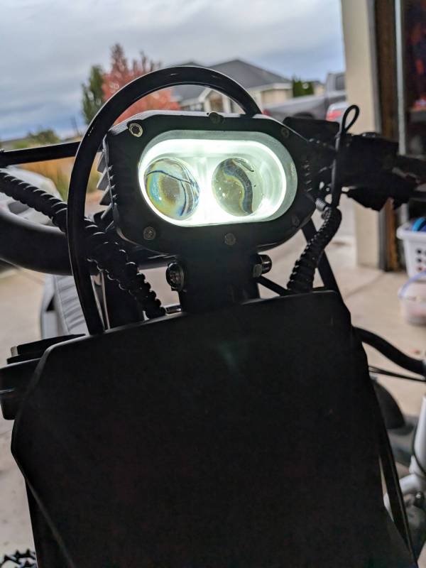 Yozma IN 10 Pro Electric Dirt Bike Review: This Dirt Bike Is Too Fun and Sadly Not Street Legal, So Keep It to the Trails! 12 Headlamp on the Yozma IN 10 Pro Electric Dirt Bike