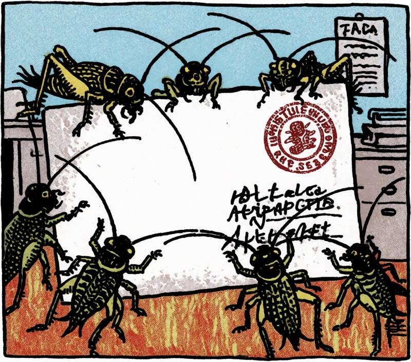 My Descent Into the Seven Circles of Whirlpool: How a Defective Oven Became a Customer Service Disaster 4 Image of a letter with crickets crawling all over it.