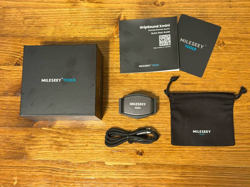 Mileseey GripSound Xmini/GripSense SmartAudio System Review: Tiny Speaker, Tough Build, and Surprisingly Powerful Noise Cancellation 3 Contents of the Mileseey GripSound Xmini retail box