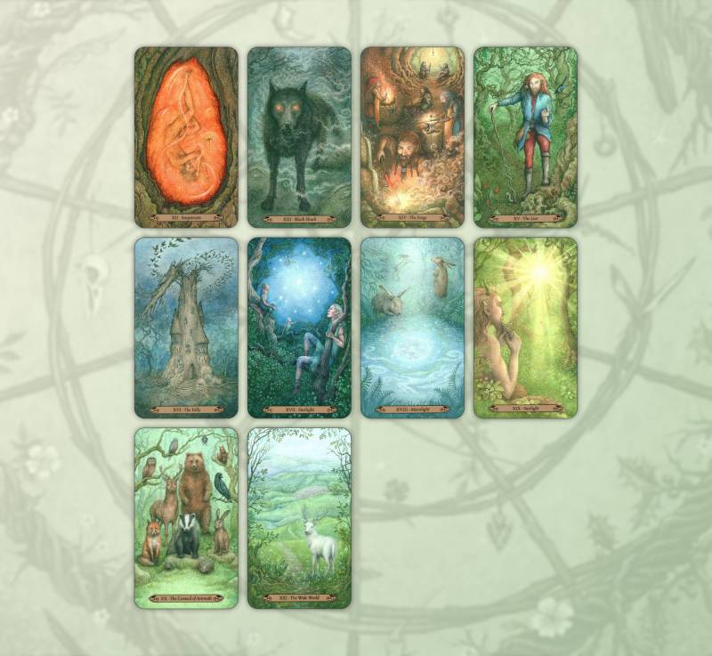 Forest of Enchantment Tarot Kit: A Gorgeous Germanic Folklore Deck That Invites You to Read Beyond the Cards 4 The second half of the Major Arcana of the Forest of Enchantment Tarot